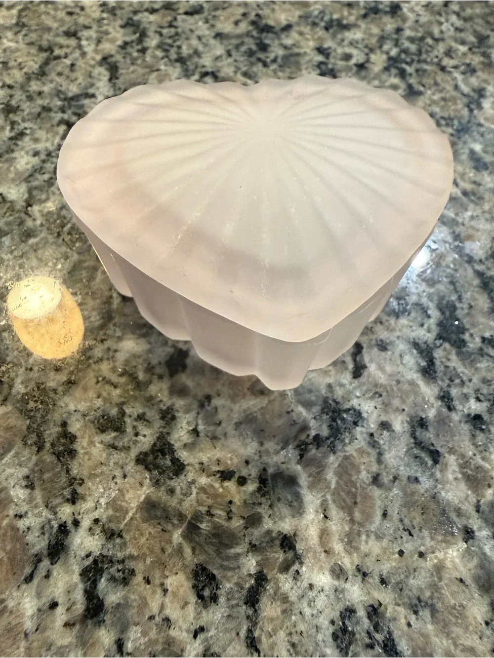 Heart-Shaped Pink Glass Trinket Dish